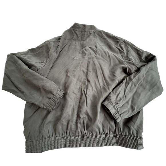 A. Moss size Large embroidered floral Black bomber jacket lyocell EUC - Picture 5 of 11